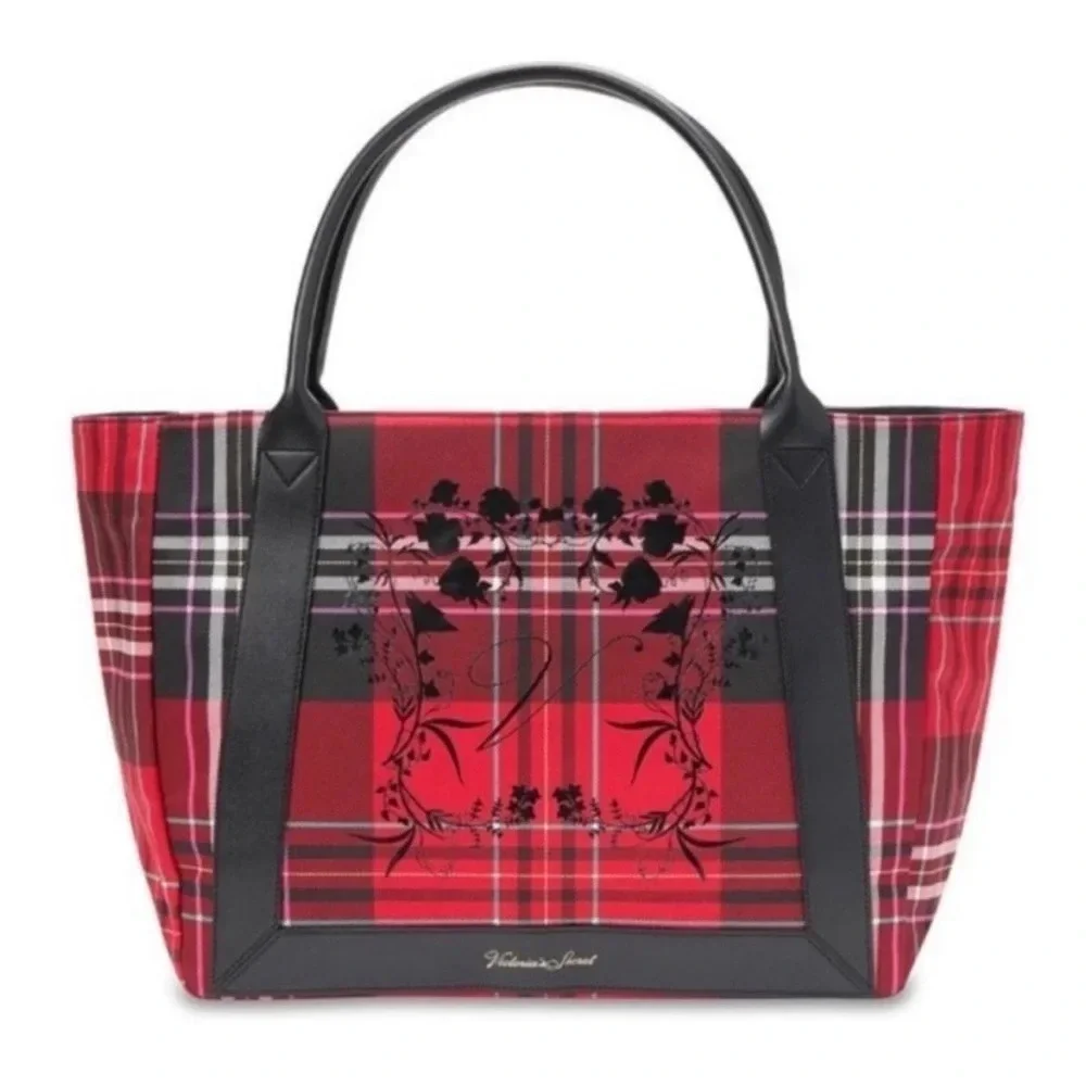 Victoria’s Secret Tote Bag Red and Black Plaid - Picture 10 of 10